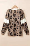 Leopard V-Neck Long Sleeve Blouse - Trendsi - Flyclothing LLC