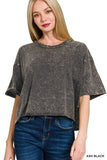 Zenana Acid Crinkle-Washed Oversized T-Shirt - Trendsi - Flyclothing LLC