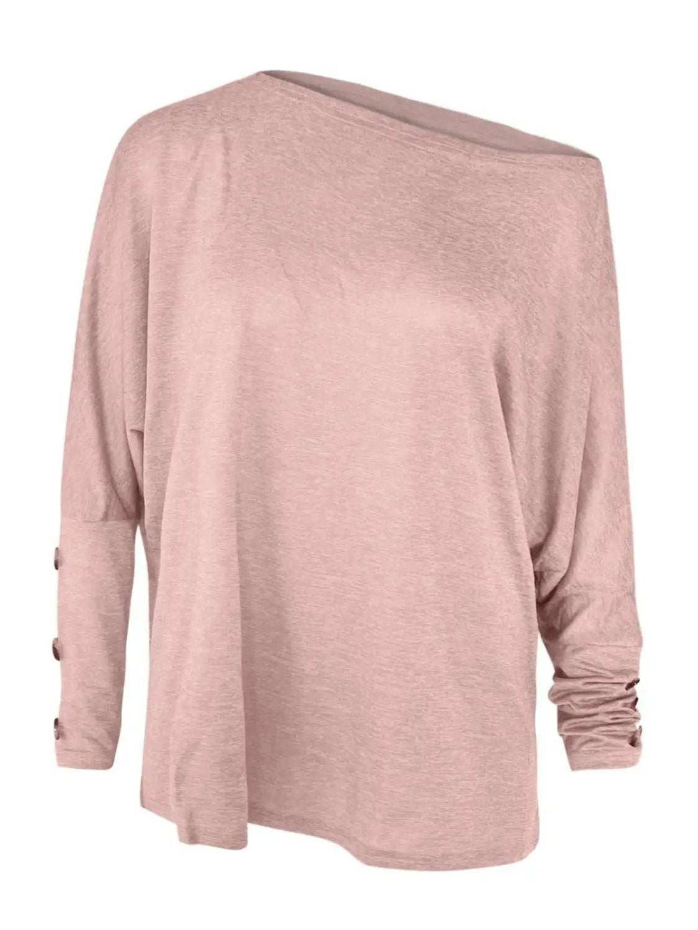 One Shoulder Long Sleeve T-Shirt - Trendsi - Flyclothing LLC