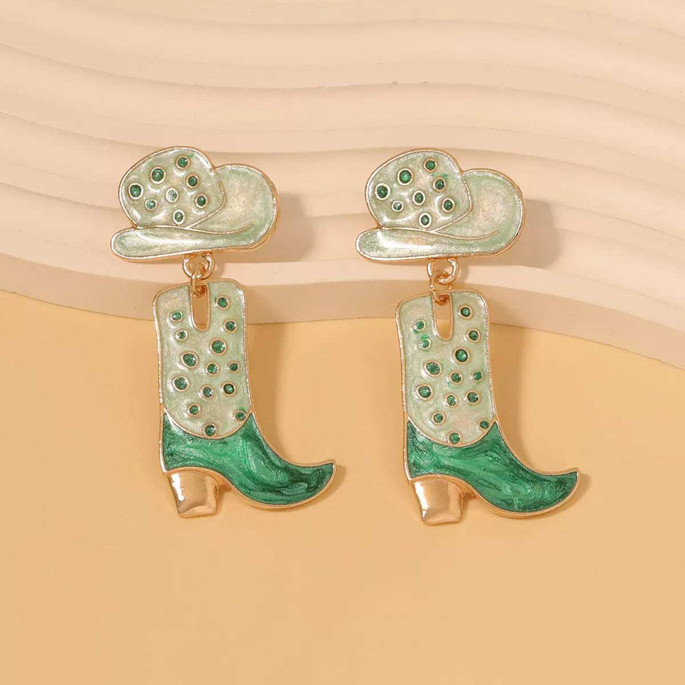 Cowgirl Boot and Hat Dangle Earrings - Trendsi - Flyclothing LLC