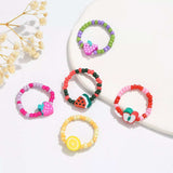 Colorful Fruit Charm Beaded Ring - Trendsi - Flyclothing LLC