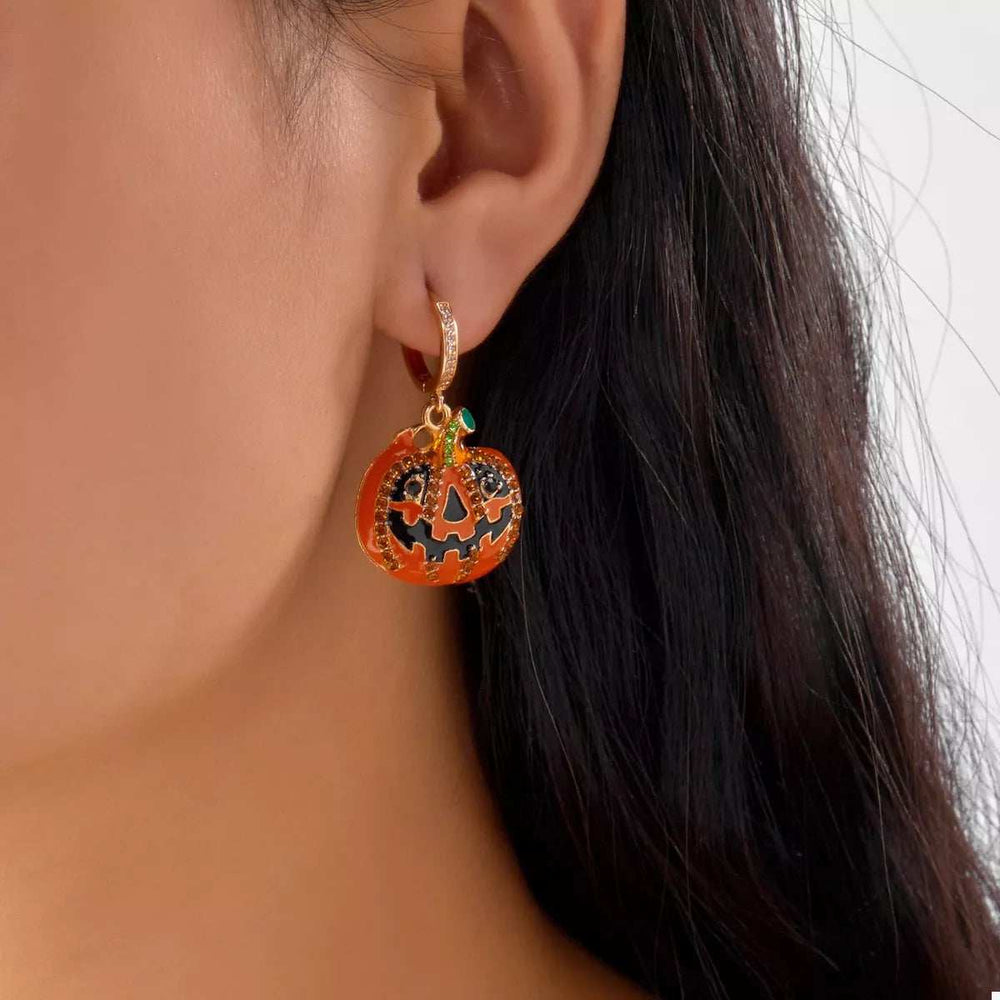 Halloween Pumpkin Drop Earrings - Trendsi - Flyclothing LLC
