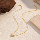 18K Gold-Plated Rhinestone Heart Necklace - Trendsi - Flyclothing LLC