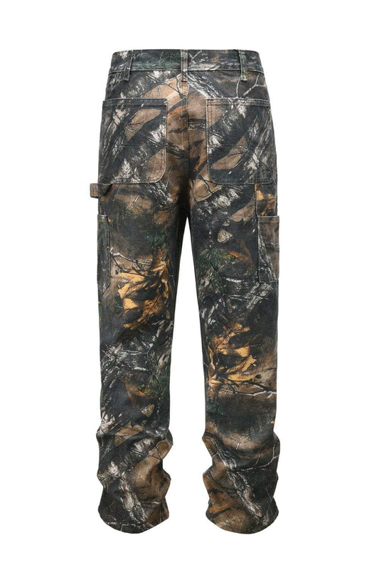 Men's Camouflage Leaf-Print Cargo Jeans - Trendsi - Flyclothing LLC