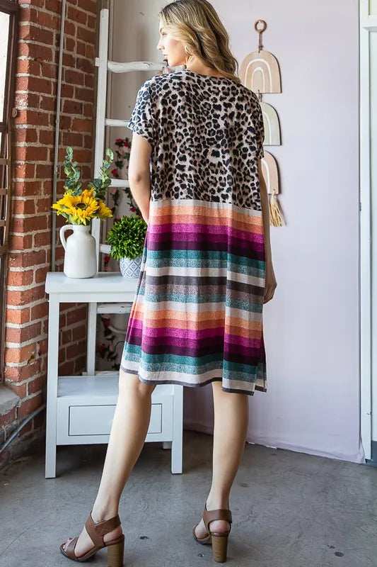 Heimish Full Size Animal Leopard and Stripe Open Cardigan Plus Size - Trendsi - Flyclothing LLC