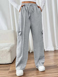 Drawstring Wide Leg Pants with Pockets - Trendsi - Flyclothing LLC