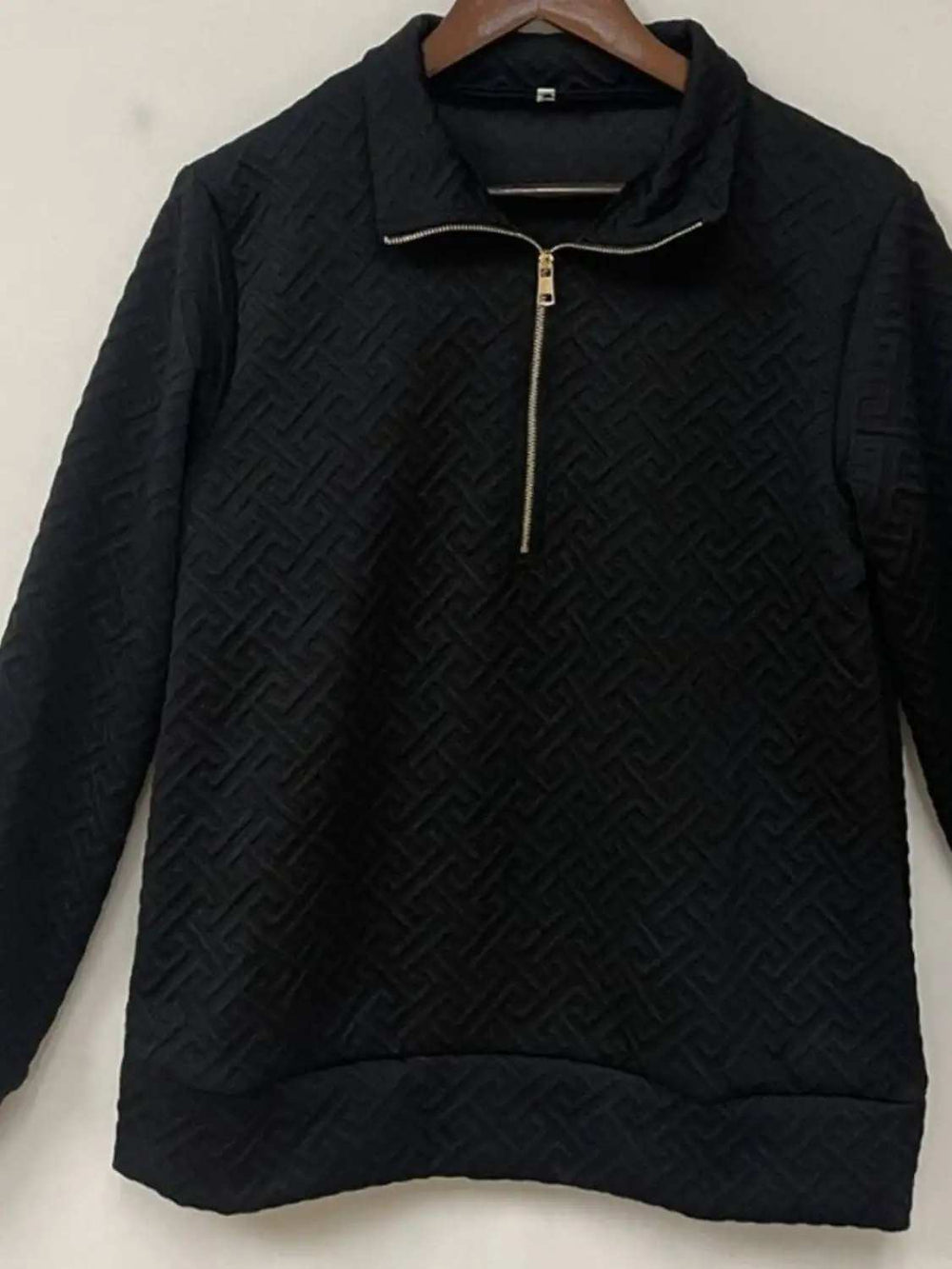 Textured Dropped Shoulder Long Sleeve Sweatshirt - Trendsi - Flyclothing LLC