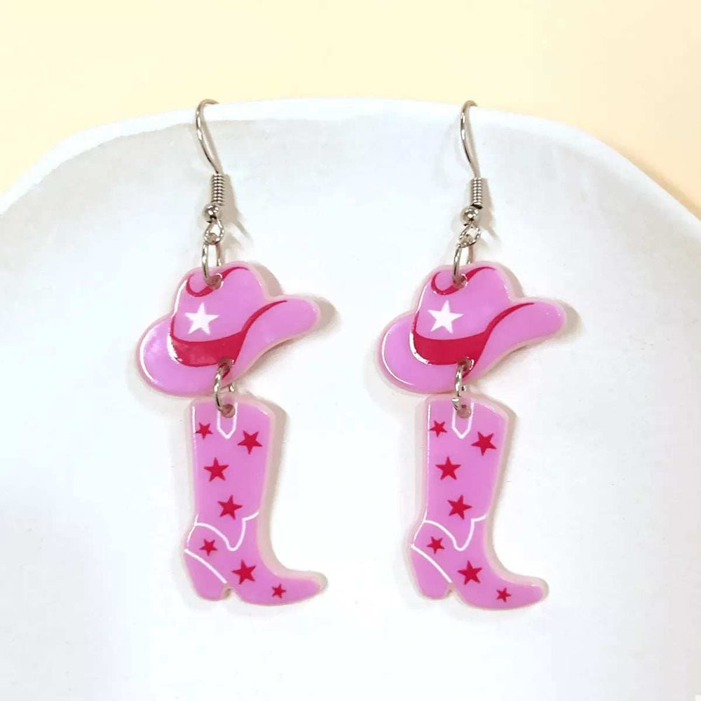 Cowboy Boot and Hat Dangle Earrings - Trendsi - Flyclothing LLC