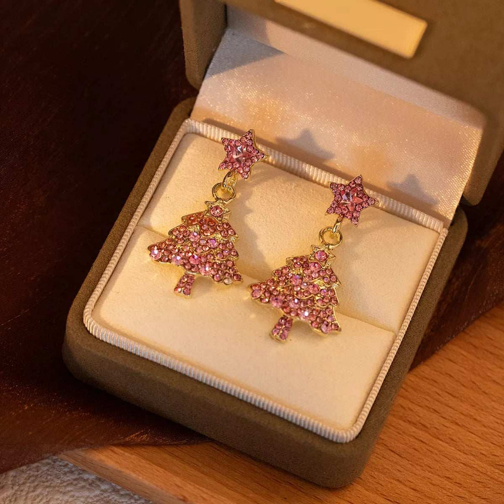 Christmas Tree Star Dangle Earrings - Trendsi - Flyclothing LLC