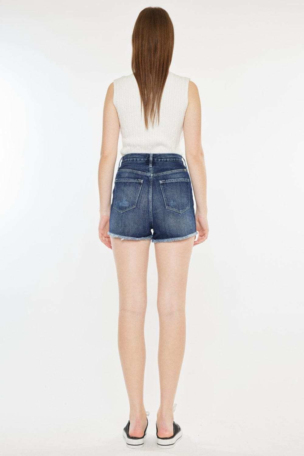 Kancan Raw Hem Button Fly Denim Shorts - Trendsi - Flyclothing LLC