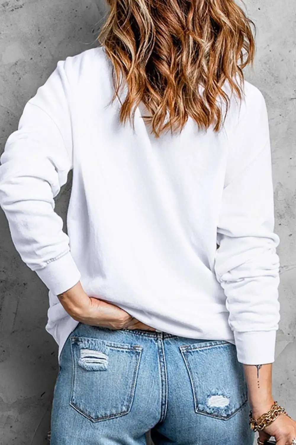 Valentine's Day Checkered Heart Long Sleeve Sweatshirt - Trendsi - Flyclothing LLC