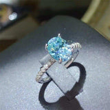 2 Carat Moissanite Zircon 925 Sterling Silver Ring - Trendsi - Flyclothing LLC
