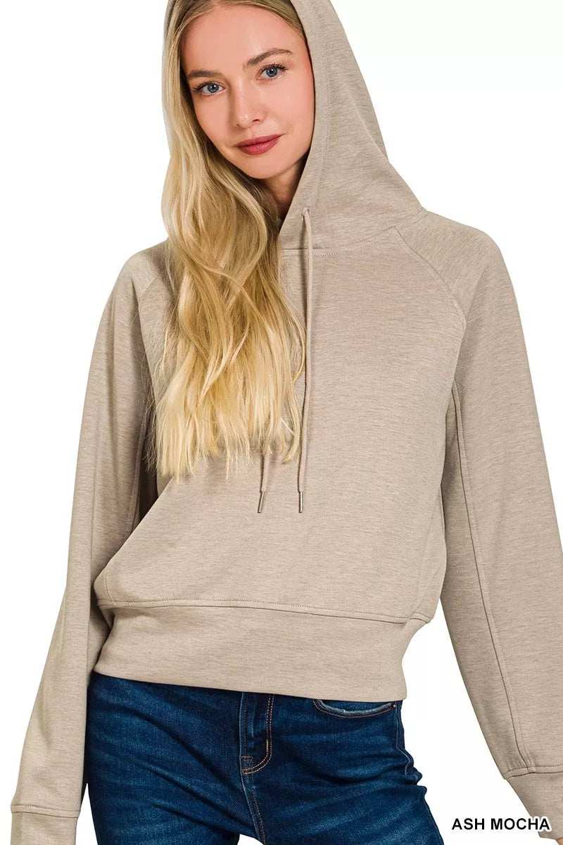 Zenana Drawstring Scuba Hoodie - Trendsi - Flyclothing LLC