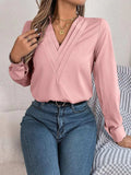 V-Neck Long Sleeve Blouse - Trendsi - Flyclothing LLC