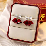 Velvet Bell Earrings with Bow - Trendsi - Flyclothing LLC