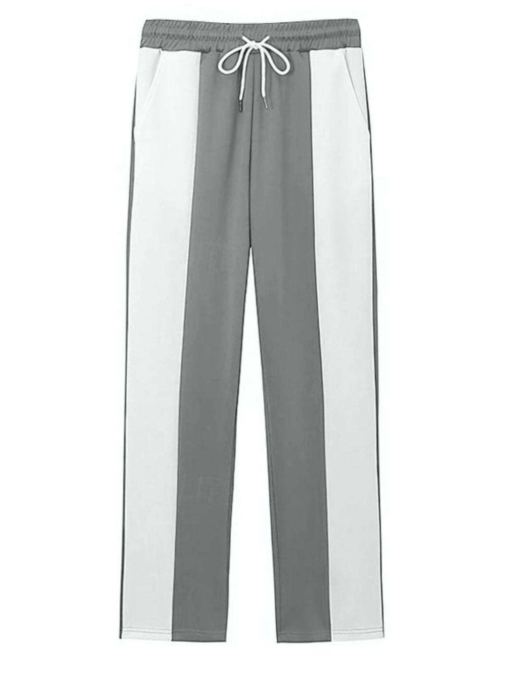Men's Full Size Drawstring Contrast Pants Plus Size - Trendsi - Flyclothing LLC