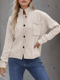 Button Up Long Sleeve Cardigan - Trendsi - Flyclothing LLC