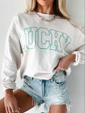LUCKY Graphic Round Neck Long Sleeve Sweatshirt - Trendsi - Flyclothing LLC