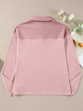 Long Sleeve Thermal Knit Polo Top - Trendsi - Flyclothing LLC