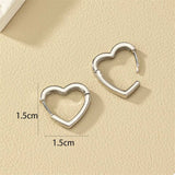 Alloy Heart Shape Hoop Earrings - Trendsi - Flyclothing LLC
