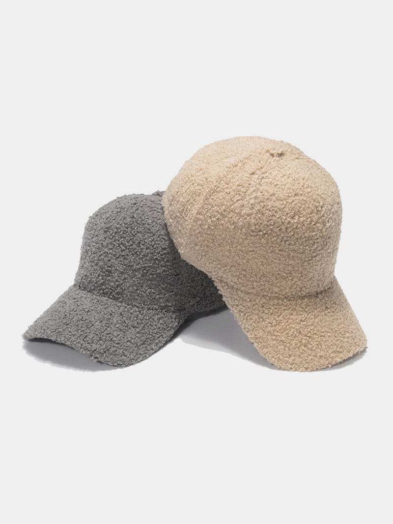 Sherpa Solid Color Baseball Cap - Trendsi - Flyclothing LLC