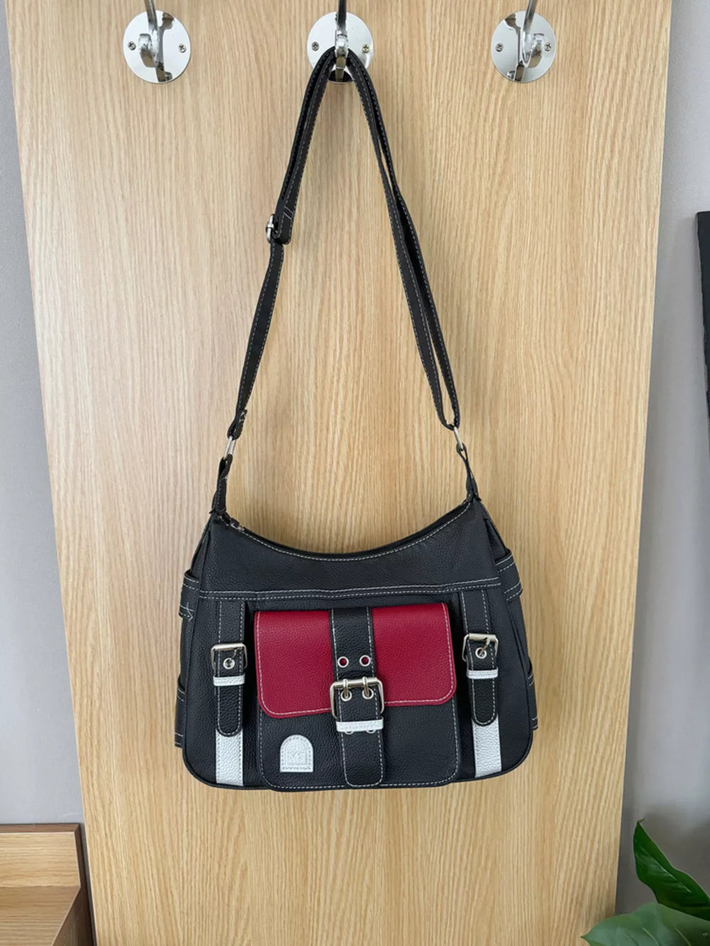 Buckle Decor Flap Crossbody Bag - Trendsi - Flyclothing LLC