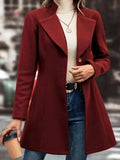 Collared Neck Button Up Long Sleeve Coat - Trendsi - Flyclothing LLC