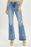 RISEN Full Size High Rise Distressed Flare Jeans - Trendsi - Flyclothing LLC