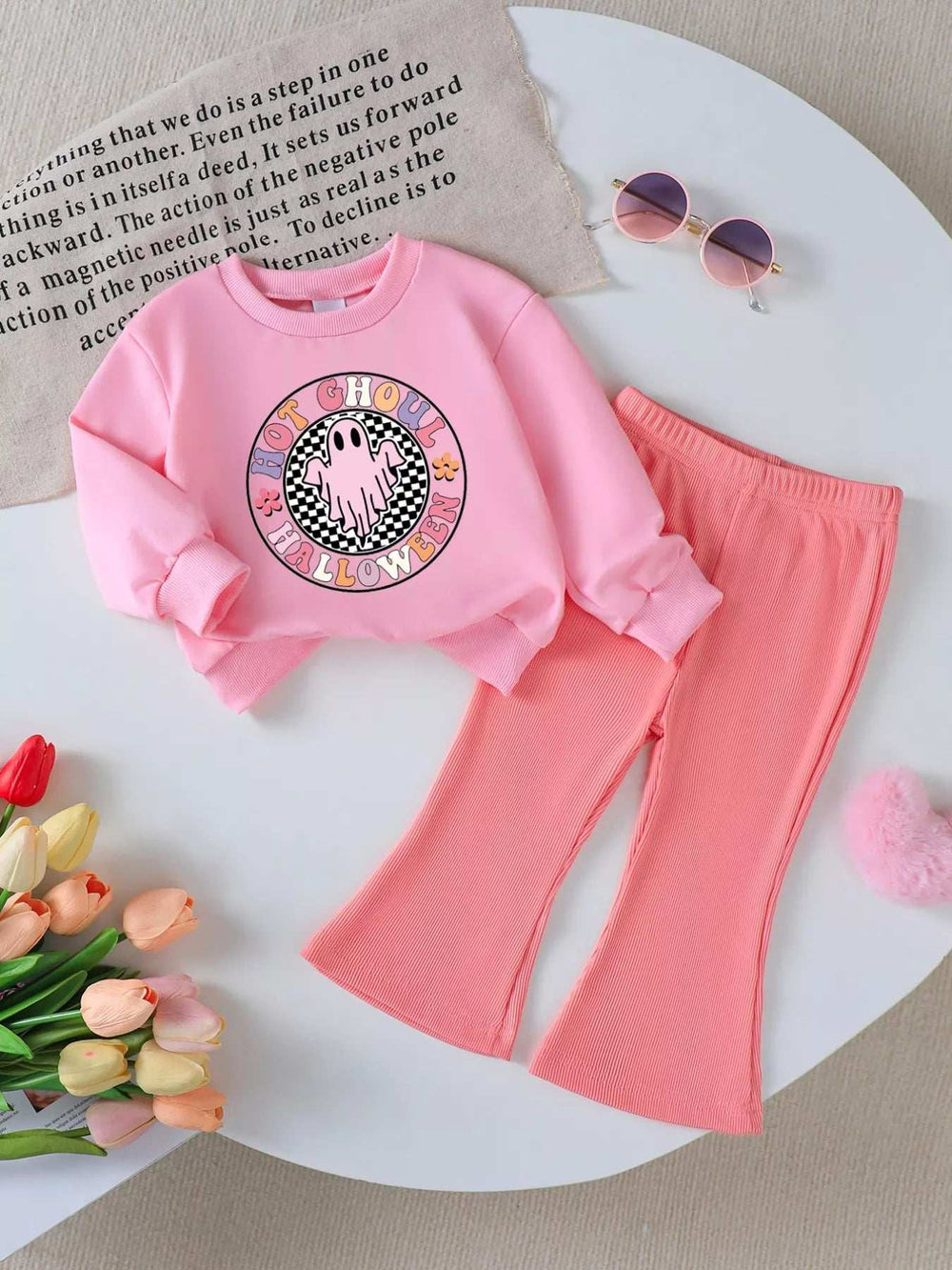 Children's Halloween Graphic Sweatshirt and Flare Pants Set - Trendsi - Flyclothing LLC