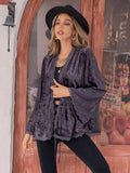 Tied Lace Detail Long Sleeve Cardigan - Trendsi - Flyclothing LLC