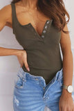 Quarter Button Wide Strap Tank - Trendsi - Flyclothing LLC