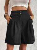 Pocketed Half Elastic Waist Shorts - Trendsi - Flyclothing LLC