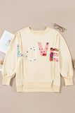 LOVE Patch Round Neck Sweater - Trendsi - Flyclothing LLC