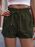Tied High Waist Shorts with Pockets - Trendsi - Flyclothing LLC