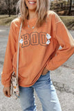 BOO Round Neck Long Sleeve Sweatshirt - Trendsi - Flyclothing LLC
