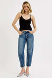 RISEN Full Size Low Rise Crop Boyfriend Jeans Plus Size - Trendsi - Flyclothing LLC