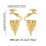 Heart-Shaped Twisted Wire Earrings - Trendsi - Flyclothing LLC