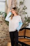 Sew In Love Full Size Striped Dropped Shoulder Sweater - Trendsi - Flyclothing LLC