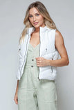 Snobbish Zip Up Quilted Hooded Vest - Trendsi - Flyclothing LLC