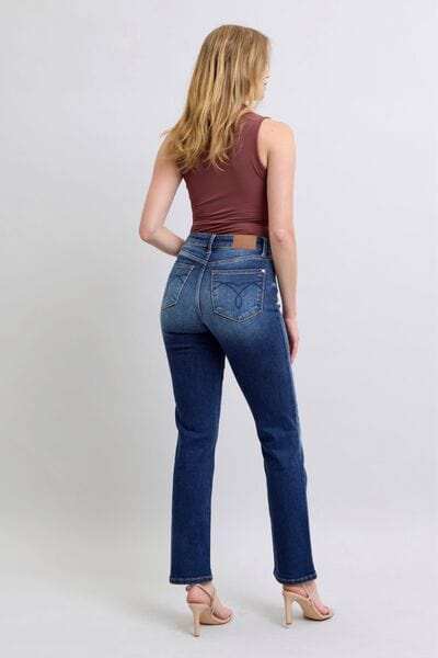 Judy Blue Full Size Washed Straight Leg Jeans with Pockets - Trendsi - Flyclothing LLC
