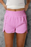 Smocked Elastic Waist Checkered Shorts - Trendsi - Flyclothing LLC