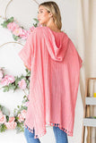 Cotton Bleu by Nu Label Tassel Hem Hooded Cover Up - Trendsi - Flyclothing LLC