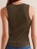 Solid V-Neck Tank - Trendsi - Flyclothing LLC