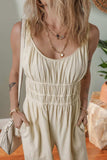 Ruched Sleeveless Wide Leg Jumpsuit - Trendsi - Flyclothing LLC