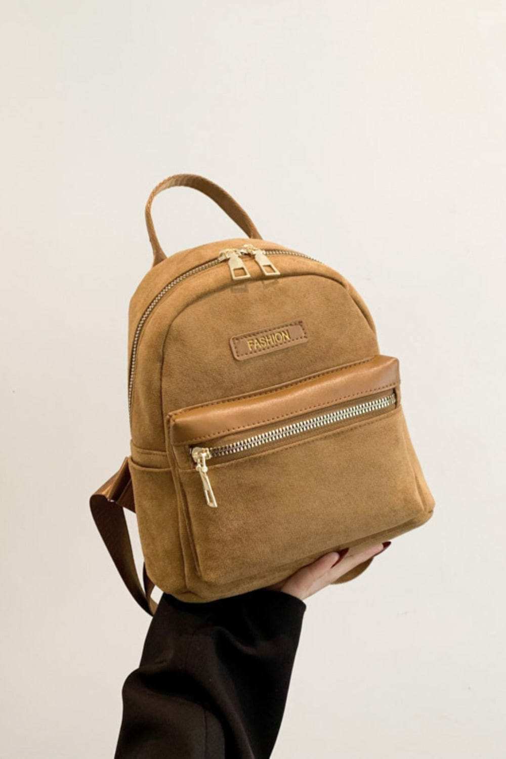 Suede Adjustable Strap Backpack Bag - Trendsi - Flyclothing LLC