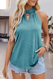 Tied Cutout Grecian Neck Tank - Trendsi - Flyclothing LLC