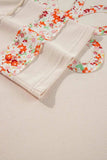 Exposed Seam Slit Floral Round Neck Blouse - Trendsi - Flyclothing LLC