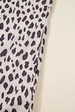 Leopard Print Zip up Collar Patchwork Shift Mini Dress - Trendsi - Flyclothing LLC