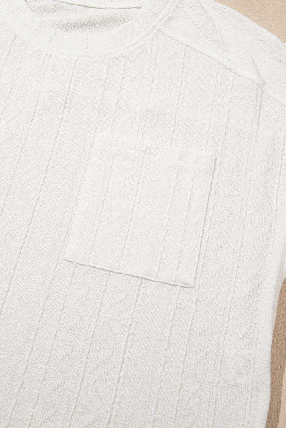 Texture Short Sleeve Top and Shorts Set - Trendsi - Flyclothing LLC