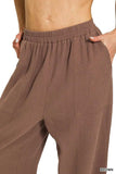 Zenana Double Gauze Elastic Band Pants - Trendsi - Flyclothing LLC